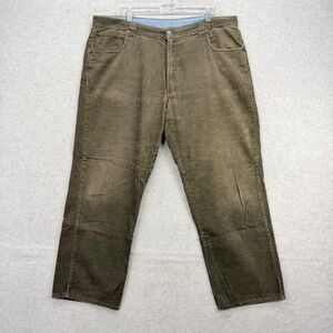 Woolrich Corduroy Pants Mens 42x30 Olive Green Brown Cord Straight 5-Pocket Work